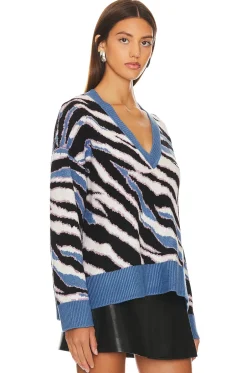 Online Abstract V Neck Sweater Sweaters & Knits