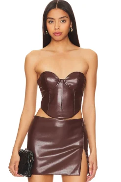 Hot Ana Faux Leather Top Tops