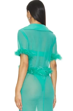Discount Aziza Sheer Top Tops