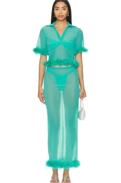 Discount Aziza Sheer Top Tops
