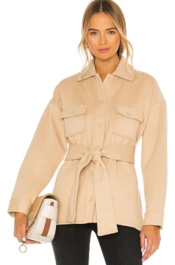 Discount Belted Utility Fleece Jacket Jackets & Coats