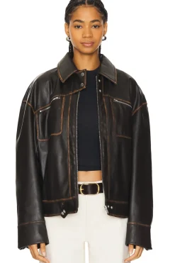 Sale Brinley Faux Leather Jacket Jackets & Coats