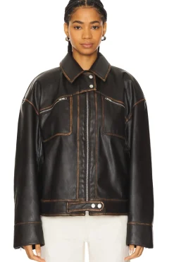 Sale Brinley Faux Leather Jacket Jackets & Coats