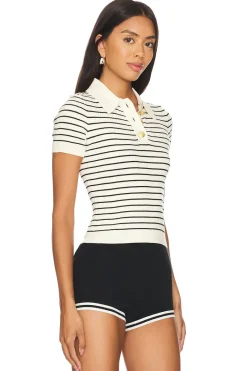 Best Camelia Stripe Short Sleeve Polo Tops