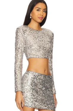 Best Crystal Sequin Cropped Top Tops