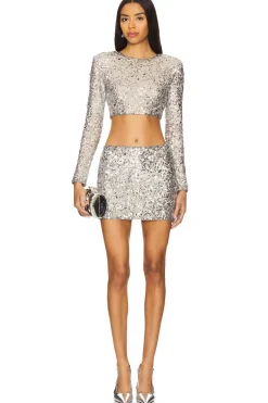 New Crystal Sequin Mini Skirt Skirts