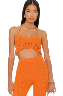 Discount Devitta Crop Top w/ Fringe Tops