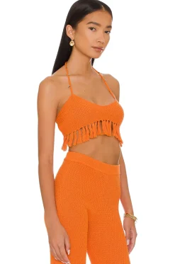 Discount Devitta Crop Top w/ Fringe Tops
