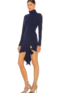 Hot Hip Tie Turtleneck Dress Dresses