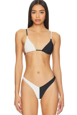 Fashion Kimo Contrast Triangle Top Swimsuits & Cover-ups