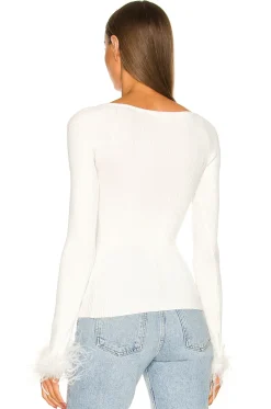 Sale Kinsley Feather Trim Top Tops