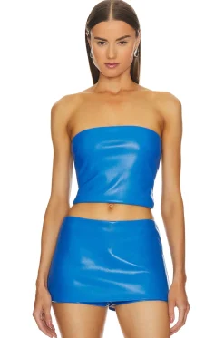Discount Kya Faux Leather Top Leather