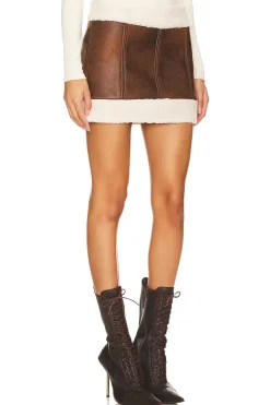 Outlet Luanne Mini Skirt Leather