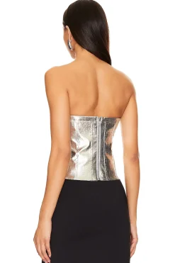 Hot Mercury Faux Leather Top Tops