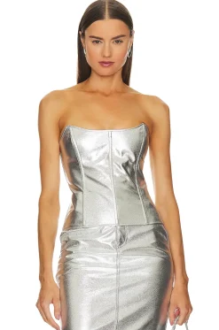 Outlet Monique Faux Leather Corset Leather