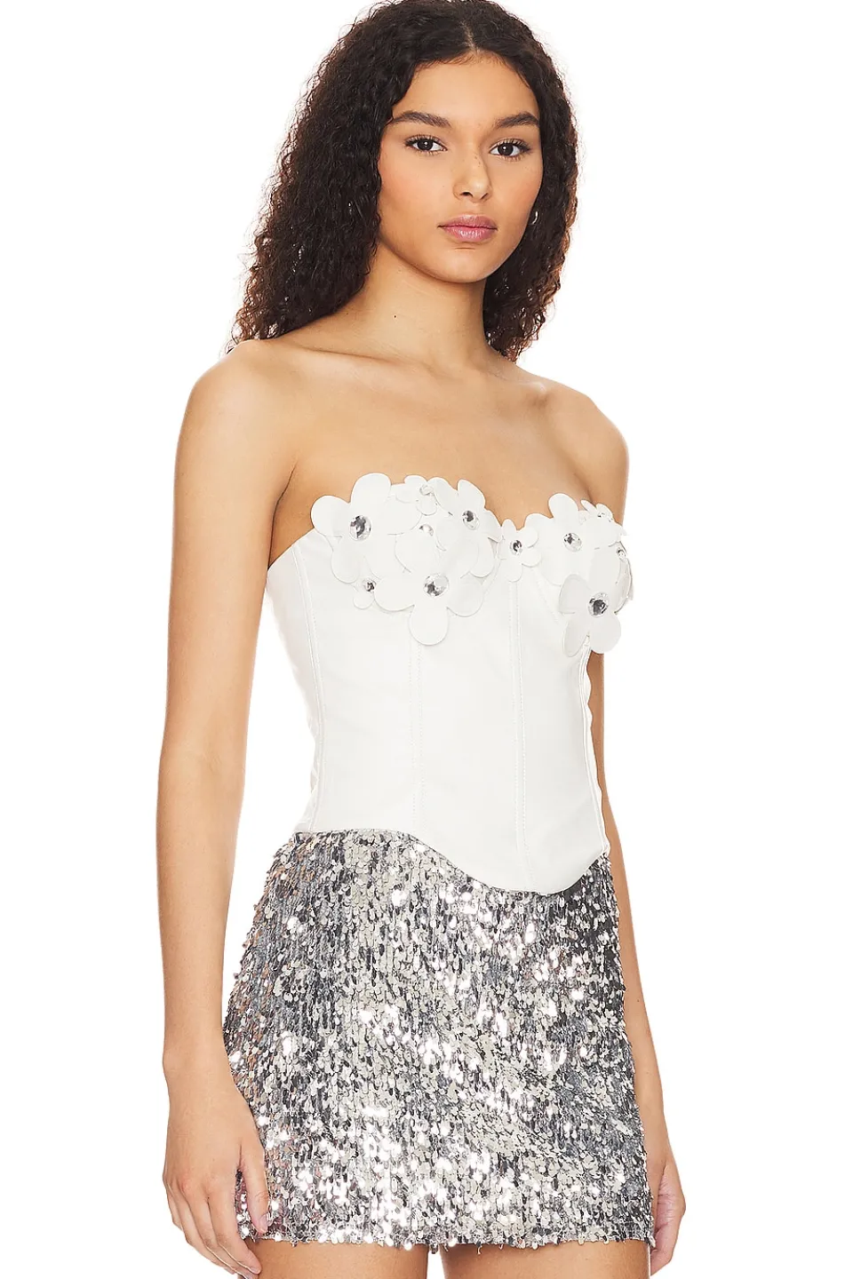 Best Nova Faux Leather Bustier Tops