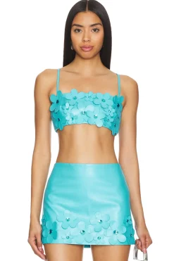 Discount Nova Faux Leather Crop Top Tops