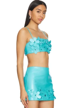 Discount Nova Faux Leather Crop Top Tops