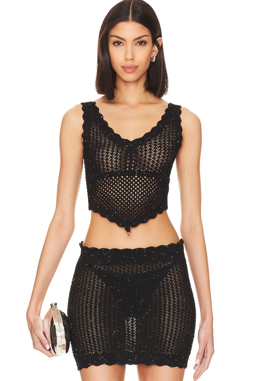 Fashion Renata Knit Shimmer Top Swimsuits & Cover-ups