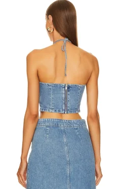 Discount Rosalie Halter Top Denim