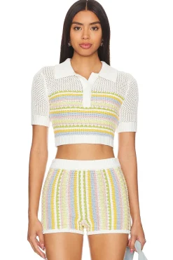 Online Shelly Knit Polo Tops