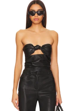 New x Anja Dujakovi? Daxton Faux Leather Top Leather