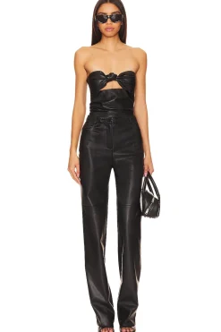 New x Anja Dujakovi? Daxton Faux Leather Top Leather