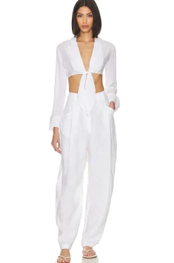 Sale x Jetset Christina Noemi Cropped Beach Shirt Tops