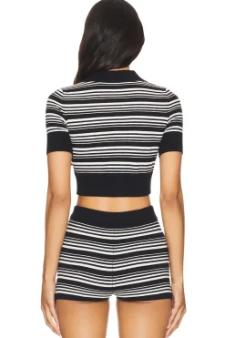 Hot Yuki Stripe Polo Tops